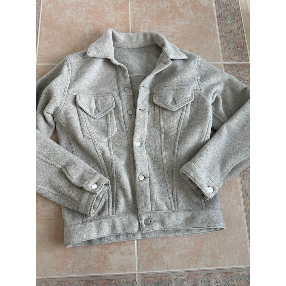 Jason Scott Trucker  Japanese fleece Jacket Oatmeal Women size M-L‎